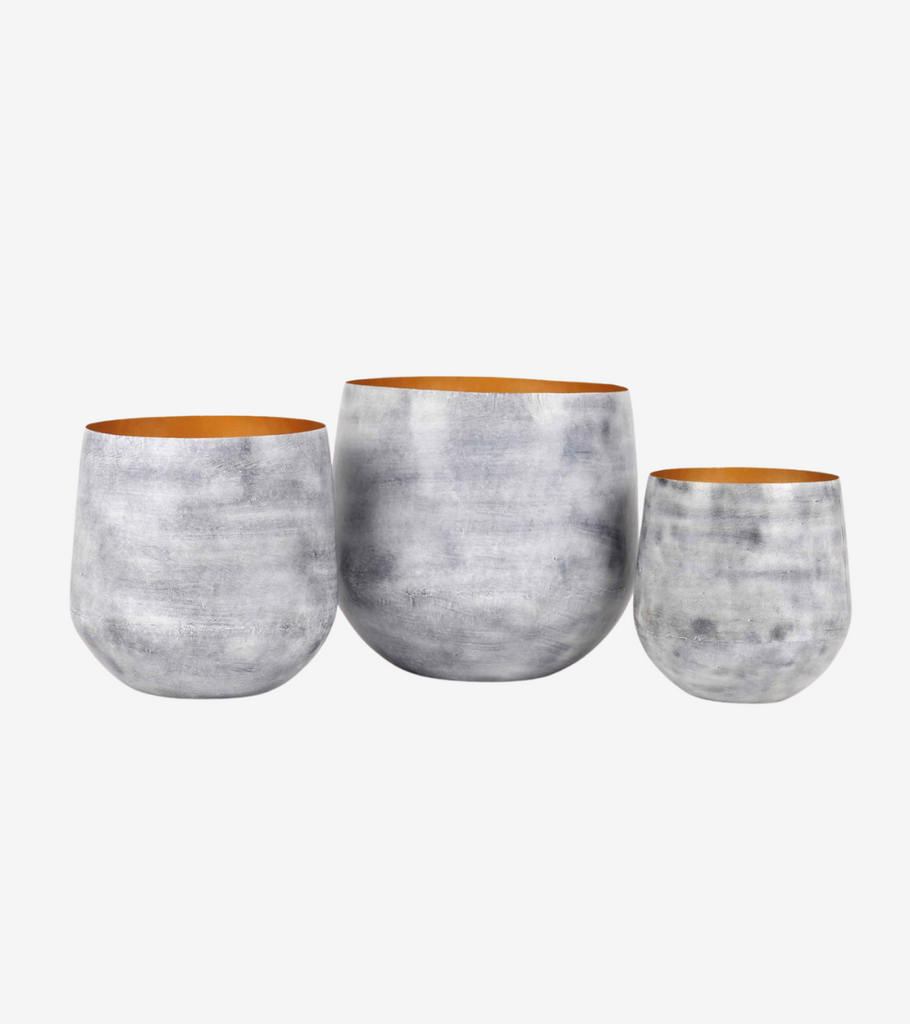 vaso grigio interno oro