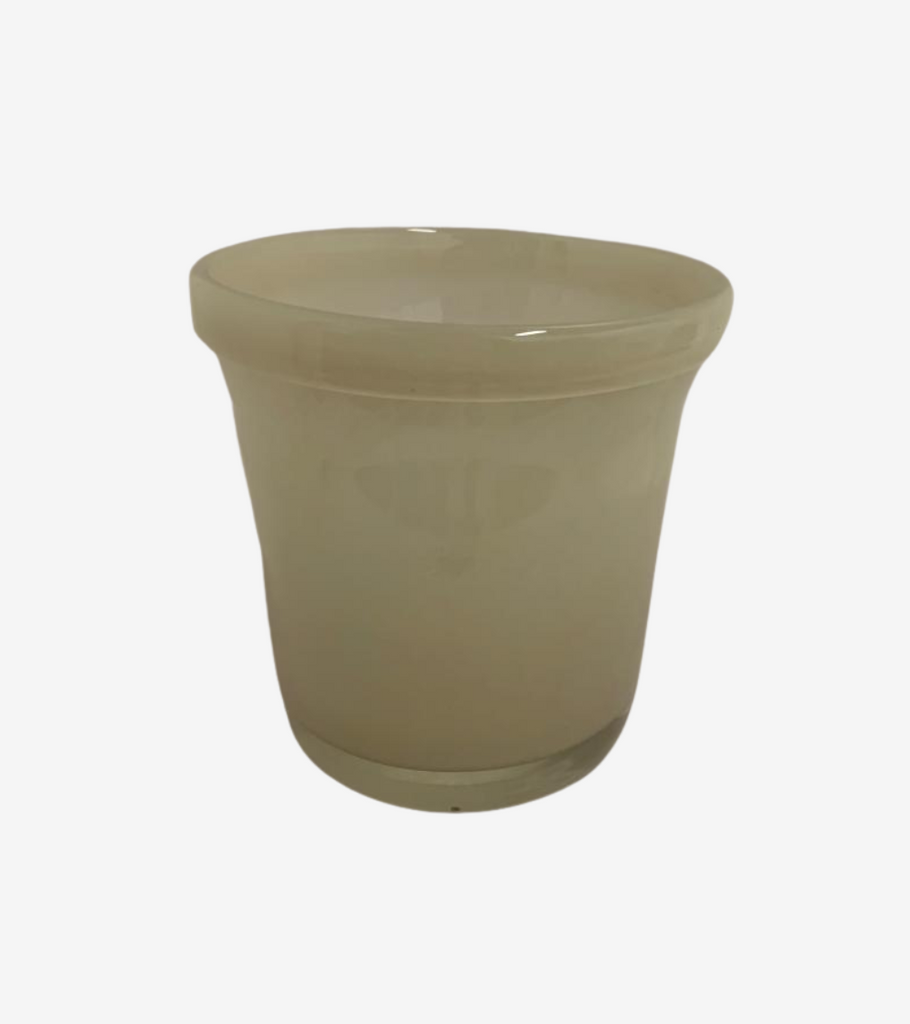 vaso in vetro soffiato avorio L