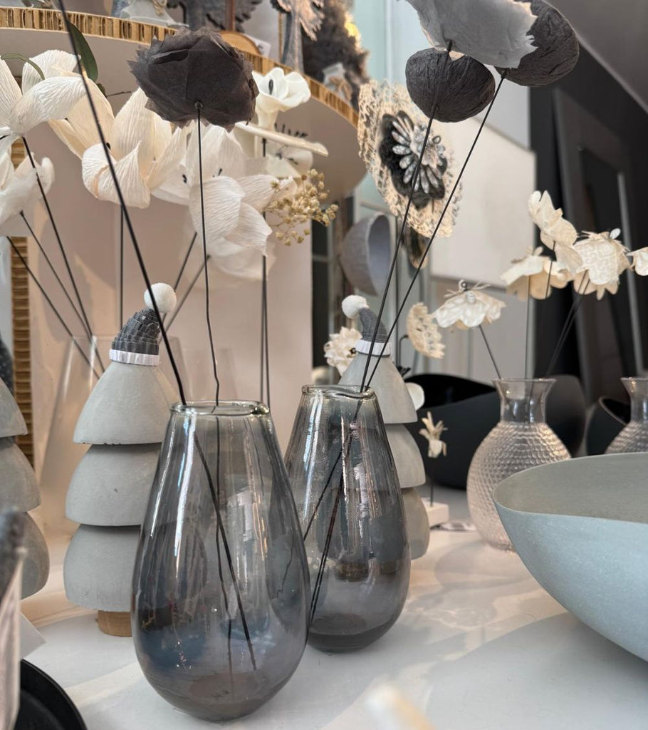 Vaso Monofiore in Vetro Fumè