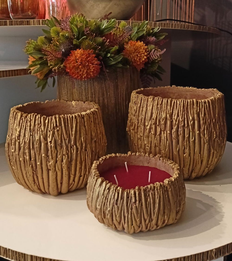 vaso oro cipria decorazione