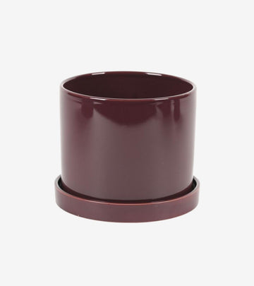 vaso piattino prugna grande
