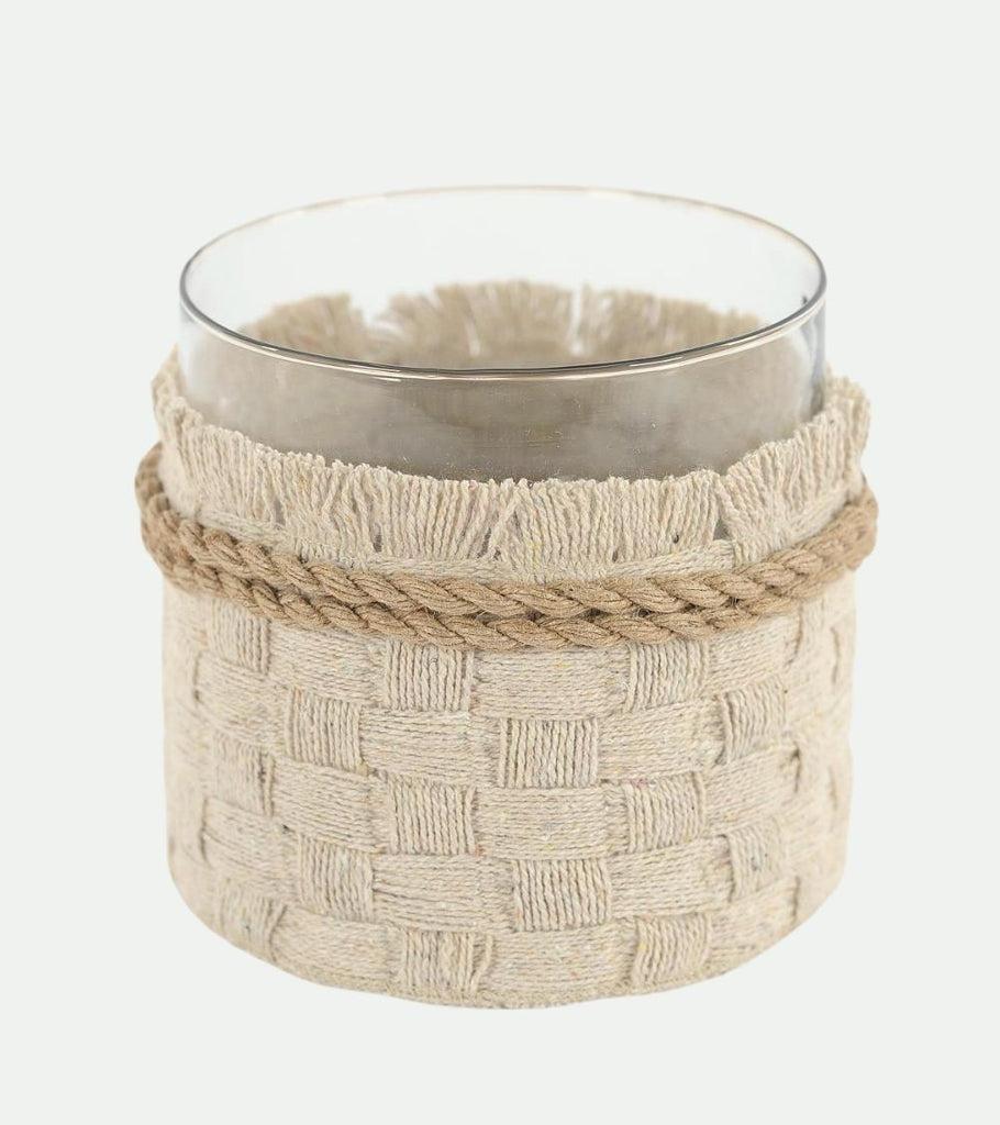 vaso vetro corda beige