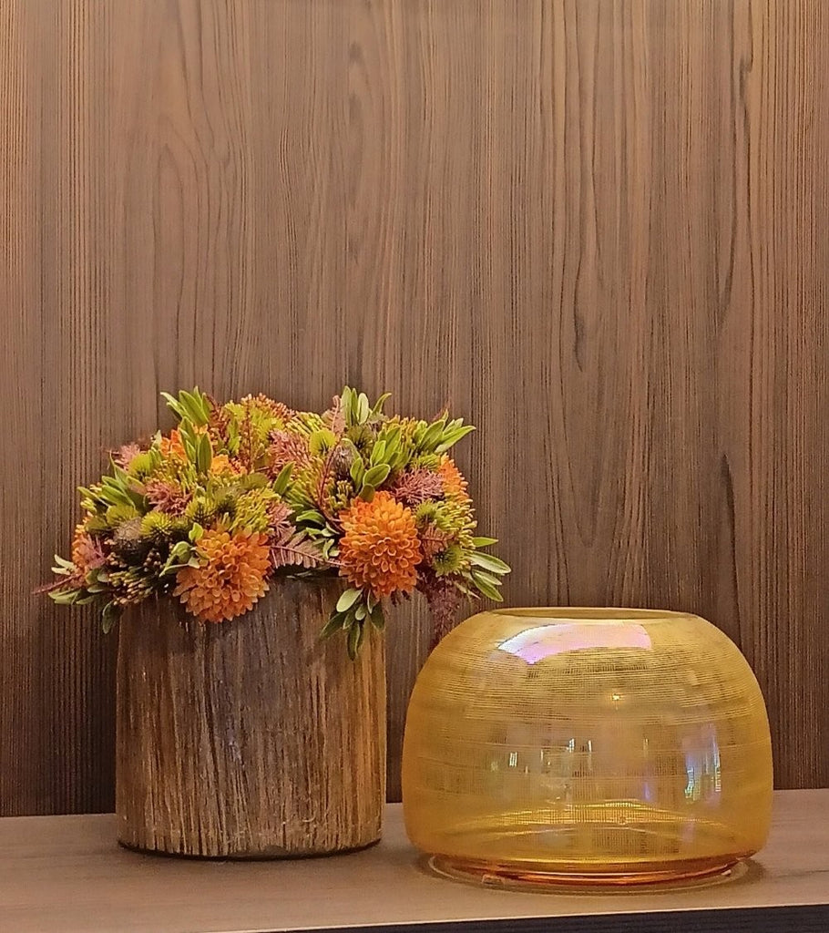 vaso vetro giallo