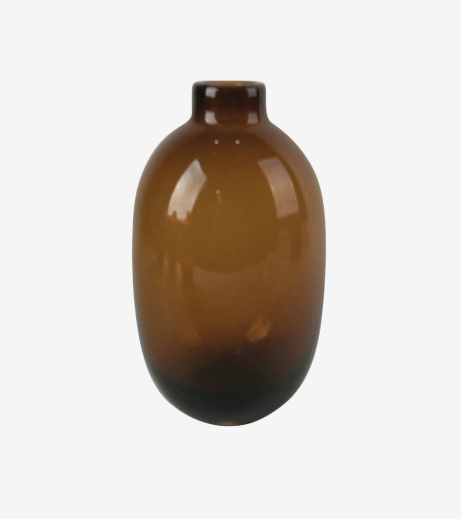 vaso vetro marrone ovale