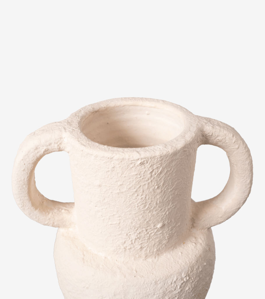 vaso anfora tonda bianca decorazione